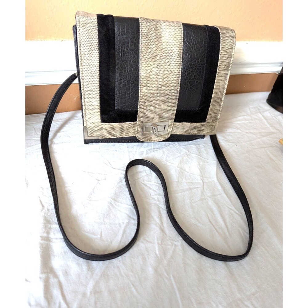 Snakeskin Print Shoulder Bag Purse Vintage Mark AVON Jungle Safari Velvet Accent